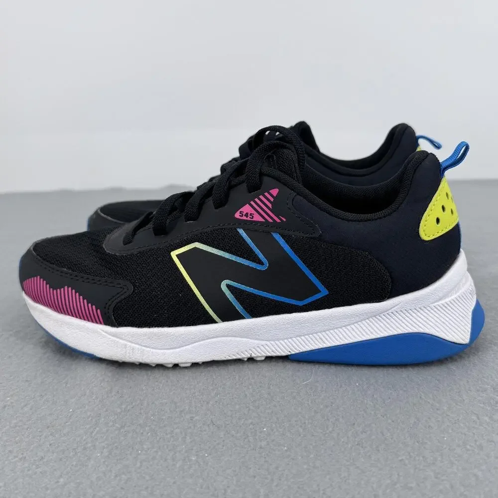 New Balance 545 DynaSoft Shoes Boys Size 4 Black Multi Running Sneakers GK545BN1